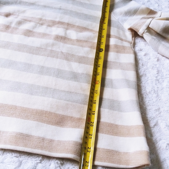 Maeve Helsa striped top bell sleeves metallic - Picture 8 of 11